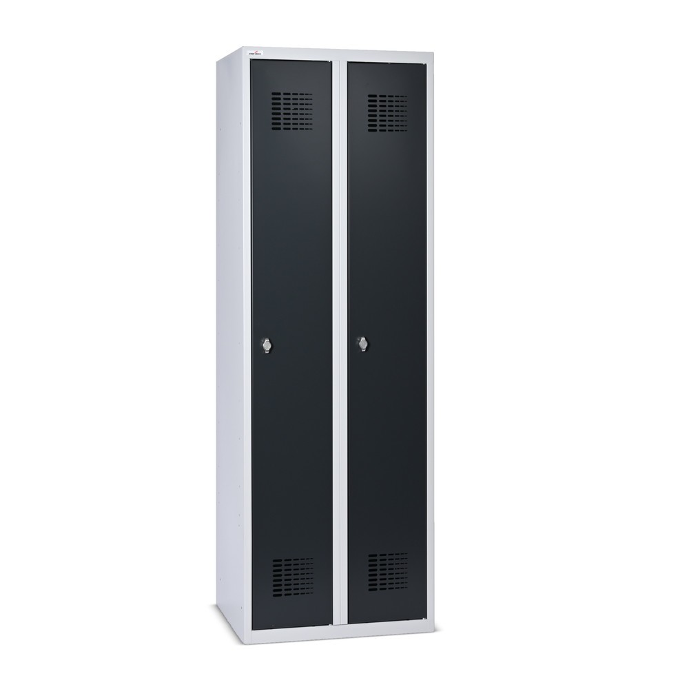 Illustration du produit: Casier au sol Steinbock®, 2 compartiments, fermeture à pêne tournant, HxlxP 1 800 x 600 x 500 mm, gris clair / gris anthracite