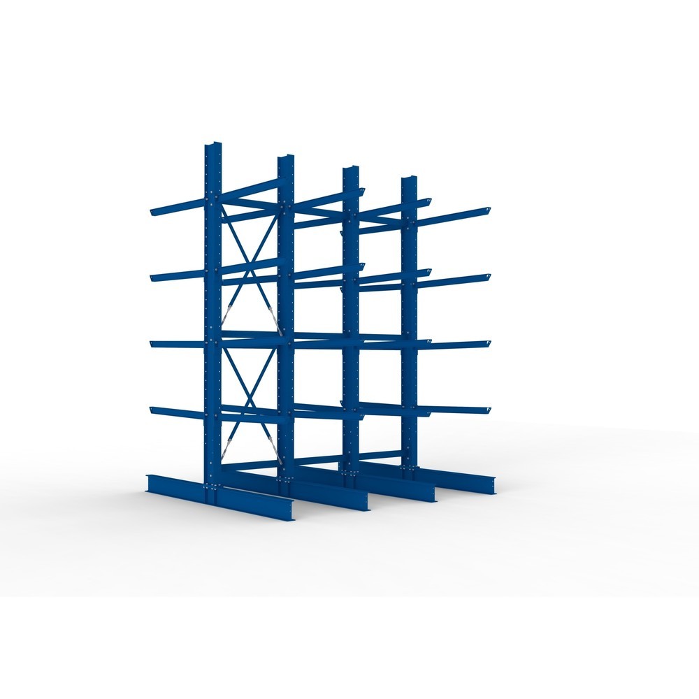 Product afbeelding: Complete draagarmrek voor zware lasten META, dubbelzijdig, draagvermogen per arm 400 kg, hxbxd 4.000 x 3.100 x 2.900 mm, 4 staanders