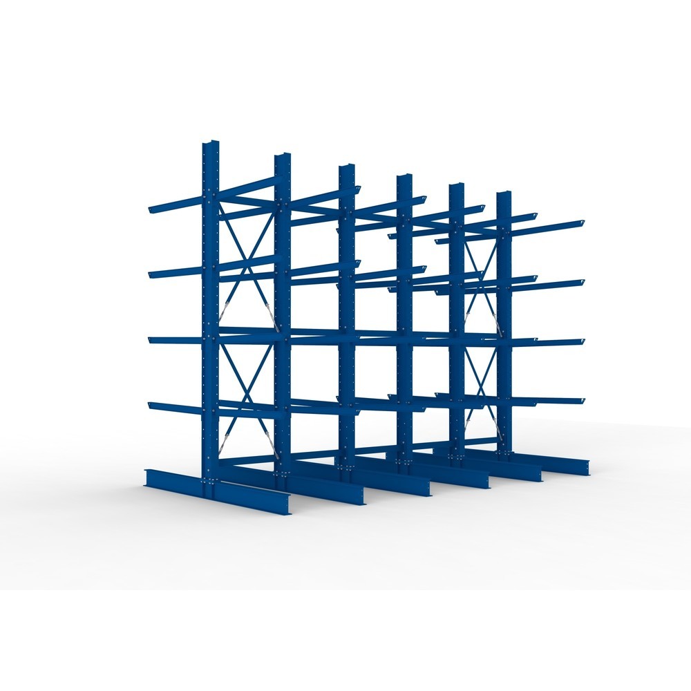 Product afbeelding: Complete draagarmrek voor zware lasten META, dubbelzijdig, draagvermogen per arm 400 kg, hxbxd 4.000 x 5.100 x 2.920 mm, 6 staanders