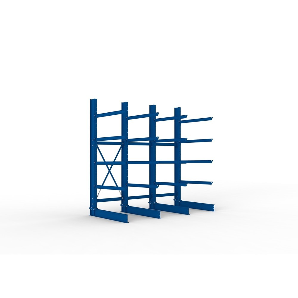 Product afbeelding: Complete draagarmrek voor zware lasten META, enkelzijdig, draagvermogen per arm 400 kg, hxbxd 3.000 x 3.090 x 1.585 mm, 4 staanders