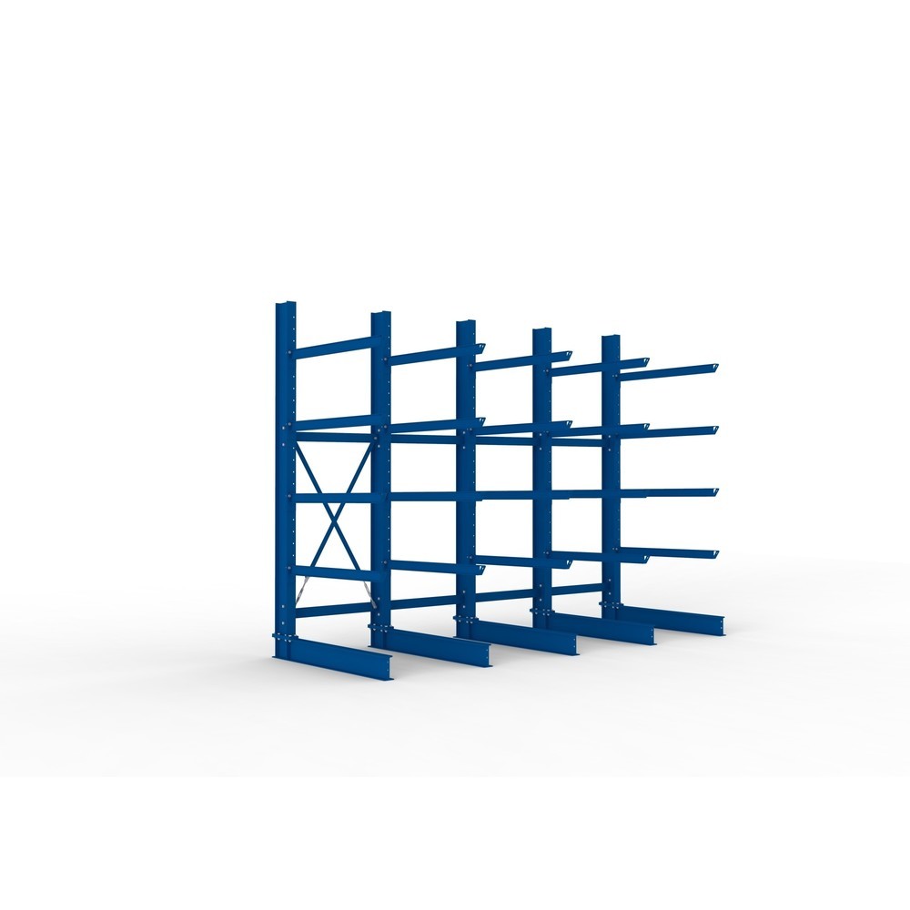 Product afbeelding: Complete draagarmrek voor zware lasten META, enkelzijdig, draagvermogen per arm 400 kg, hxbxd 3.000 x 4.090 x 1.585 mm, 5 staanders