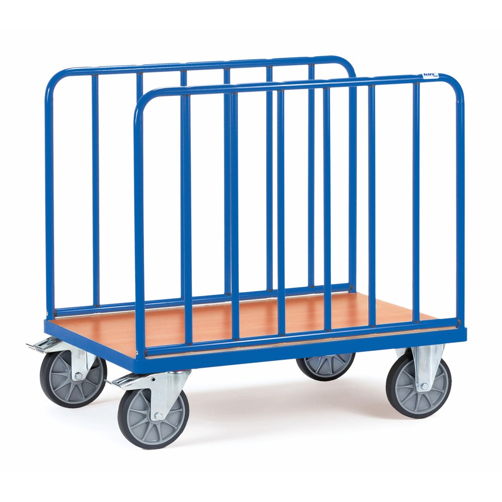 Illustration du produit: fetra® Chariot à plate-forme, à 2 côtés avec montants tubulaires verticaux, surface de chargement lxP 600 x 1 000 mm