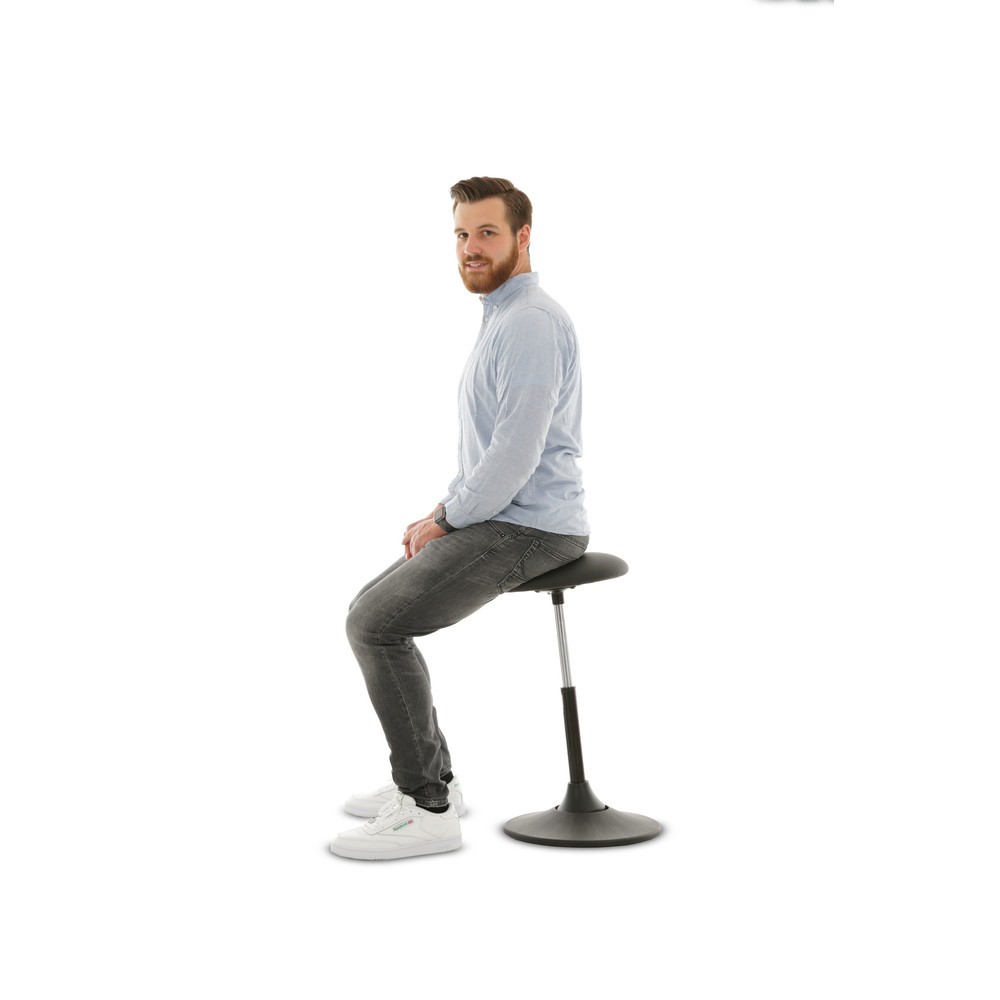 Produktabbildung Nr. 3: Tabouret assis-debout HEMMDAL, siège pivotant en simili cuir, hauteur d'assise 510-700 mm, pied à base ronde