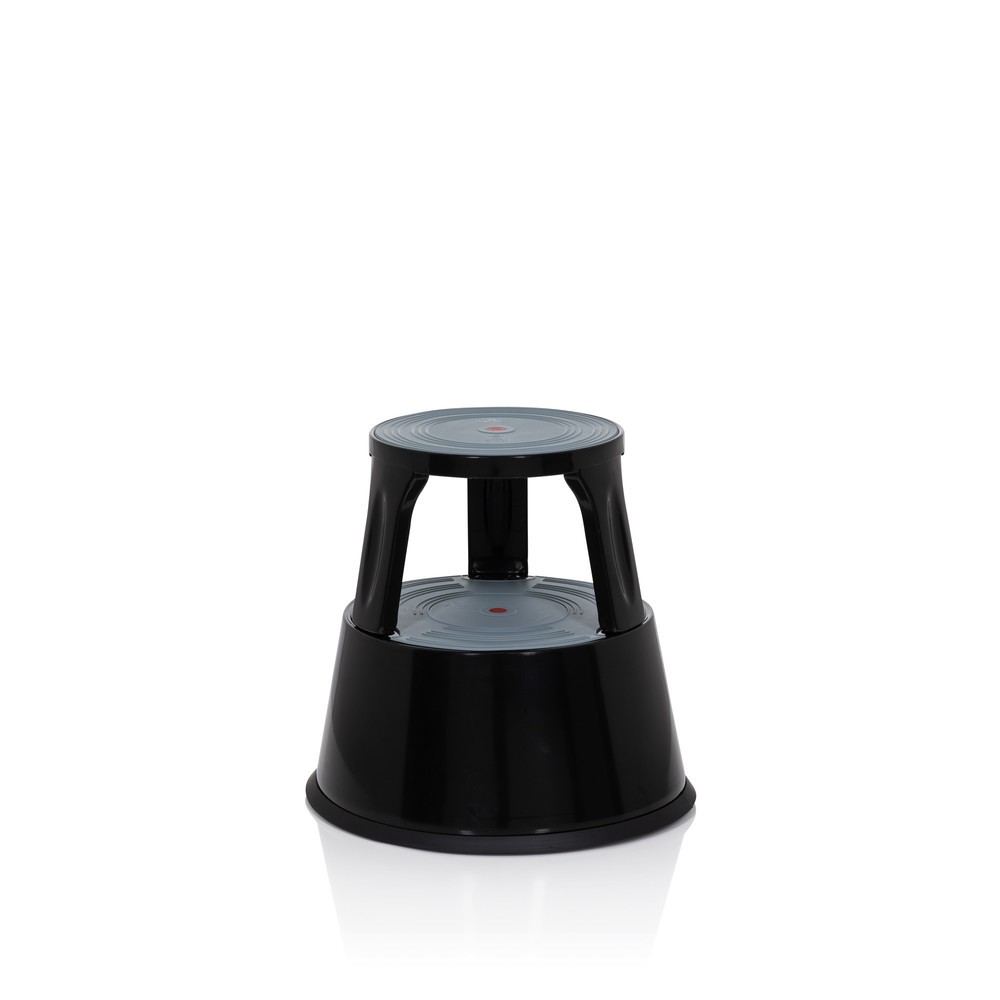 Product afbeelding: hjh OFFICE Tritthocker / Rollhocker TIO-M II Metall, Kunststoff, schwarz