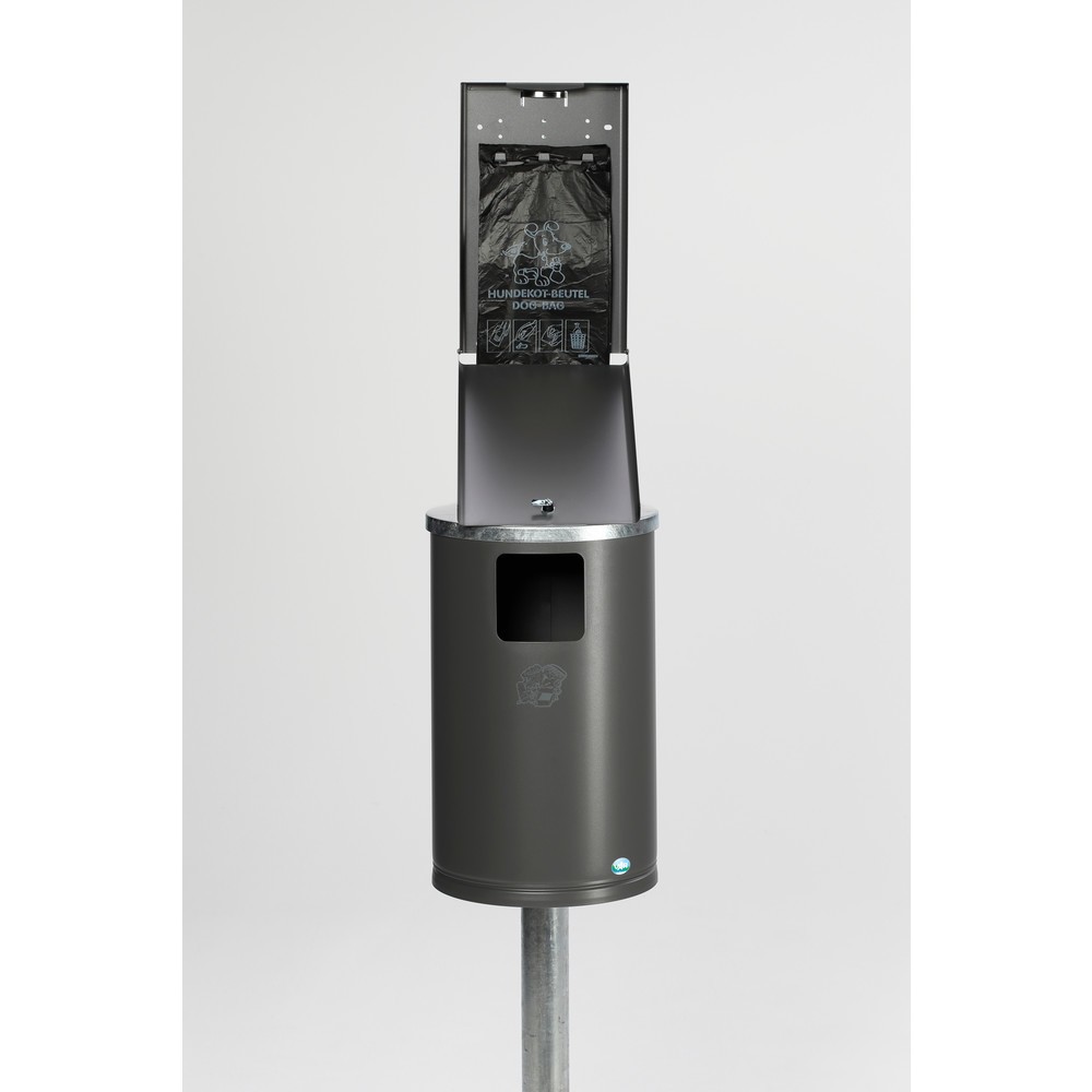 Produktabbildung Nr. 2: Hondentoilet VAR®, zakjesdispenser + afvalbak, ijzer metallic