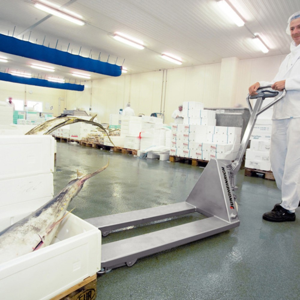 Produktabbildung Nr. 5: Roestvrijstalen handtranspallet Jungheinrich AM I20, draagvermogen 2.000 kg, vorklengte 970 mm, polyurethaan