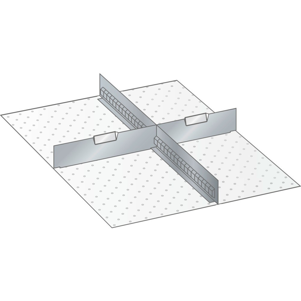 Illustration du produit: Jeu de parois à fentes et de plaquettes de séparation LISTA 27x36E, (lxP) 459x612 mm, 1 paroi à fentes, 2 plaquettes de séparation, hauteur de façade 75 mm