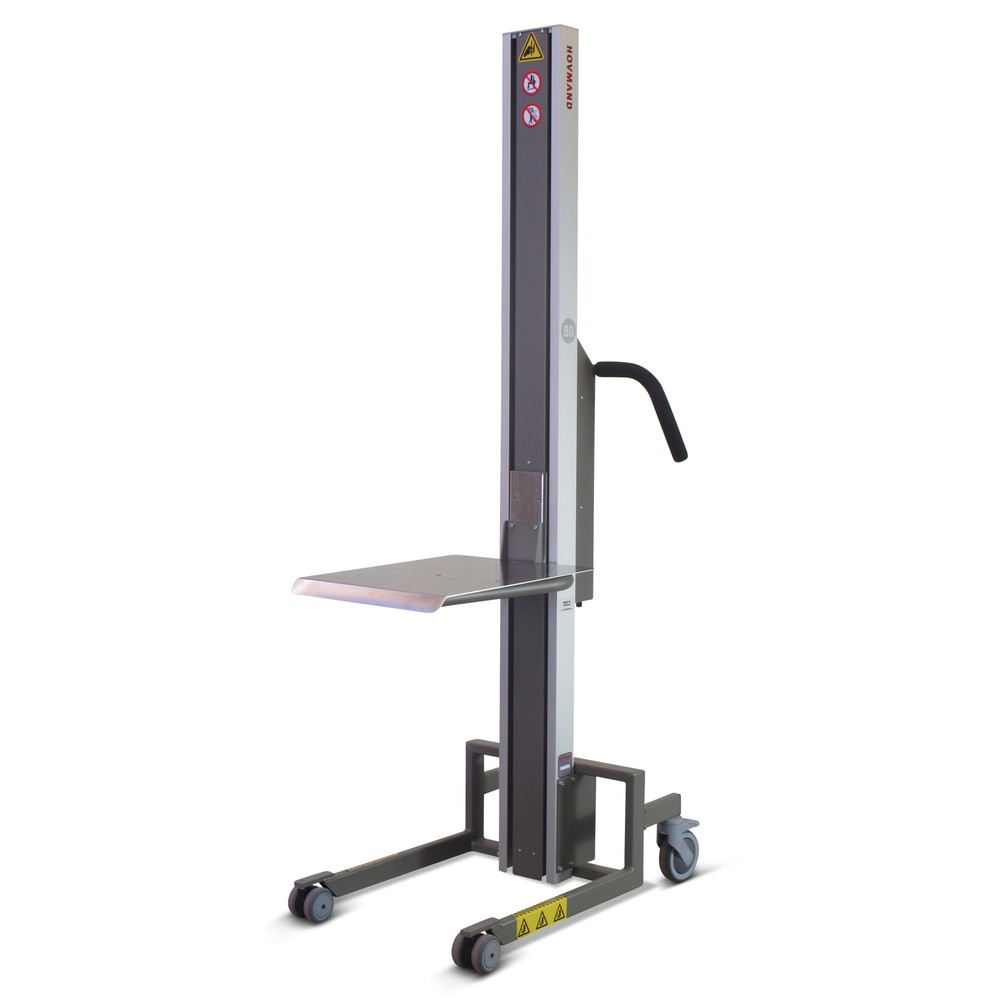 Produktabbildung Nr. 1: Élévateur HOVMAND avec plate-forme en acier inoxydable, plage d'élévation 100-1 642 mm, capacité de charge 80 kg