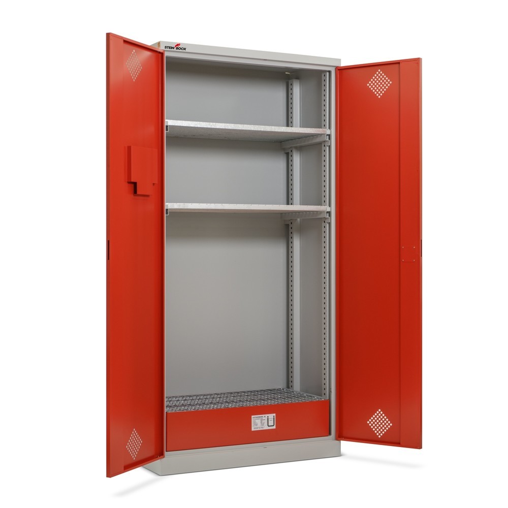 Produktabbildung Nr. 8: Oliekast Steinbock®, 2 in hoogte verstelbare roosterlegborden, 1 lekbak, hxbxd 1950 x 950 x 500 mm