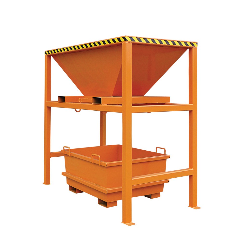 Product afbeelding: Overslagsilo met vorkkokers, steunframe, RAL 2004 zuiver oranje