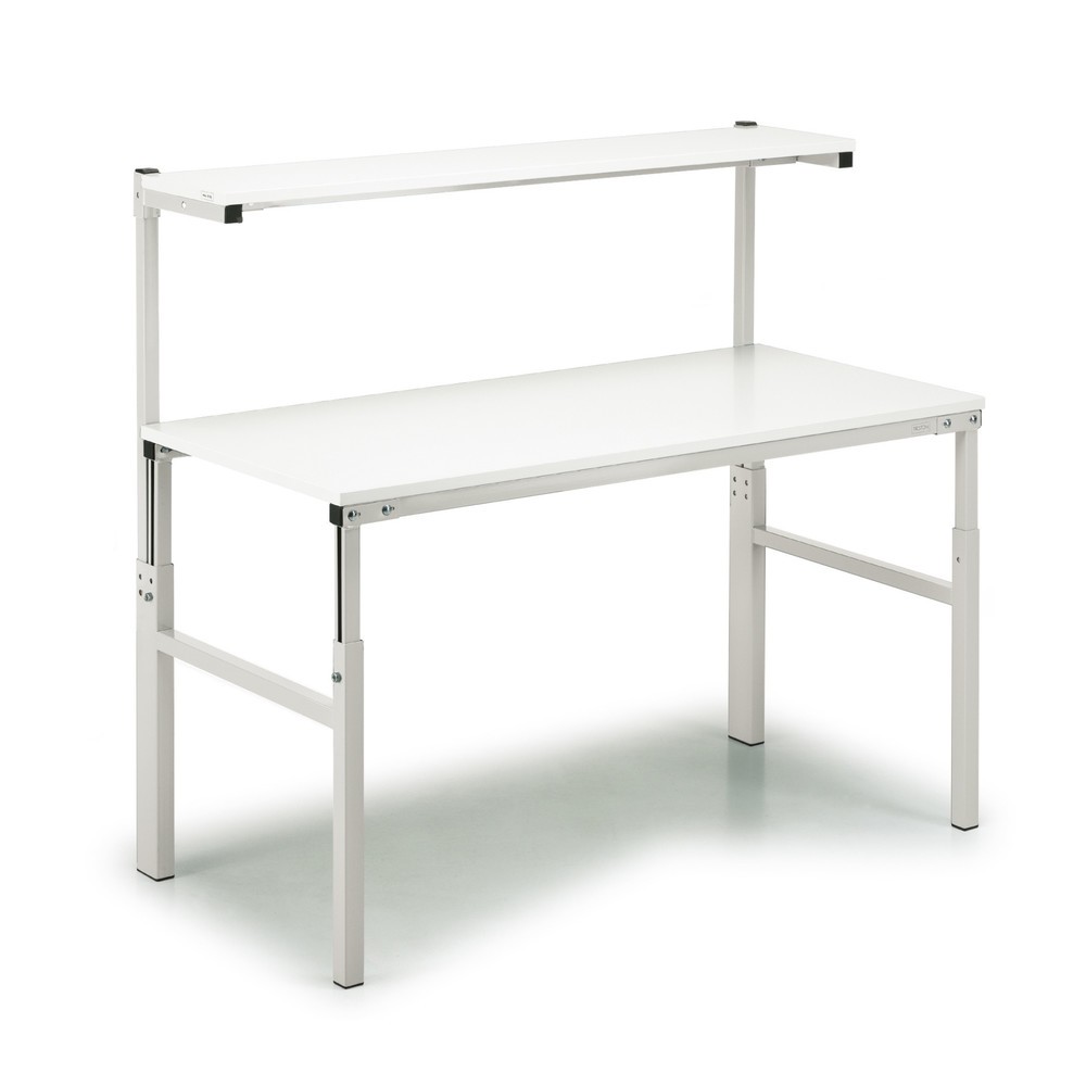 Illustration du produit: TRESTON Table de travail avec tablette surélevée, réglable en hauteur, capacité de charge 300 kg, lxP 1 500 x 700 mm